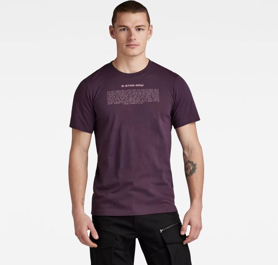 G-Star RAW Poem Slim T-Shirt Paars Heren