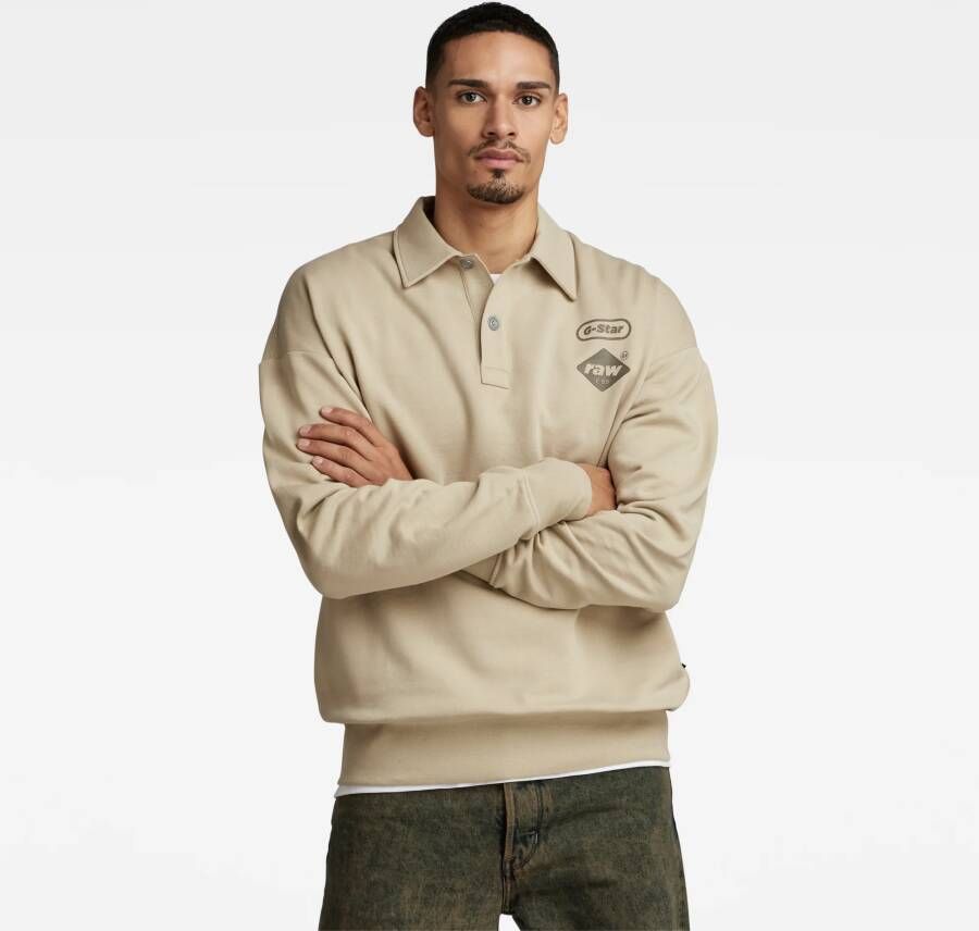 G-Star RAW Polo Loose Sweater Beige Heren