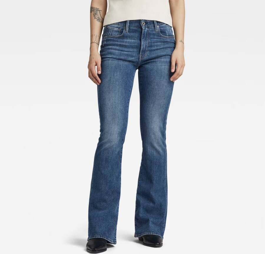 G-Star RAW Premium 3301 Flare Jeans Midden blauw Dames