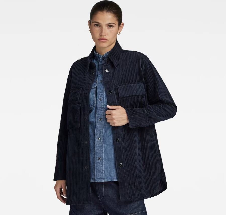 G-Star RAW Regular Boyfriend Overshirt Donkerblauw Dames