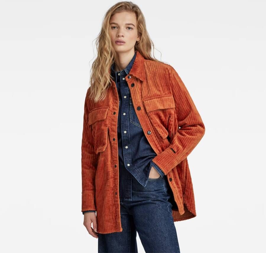 G-Star RAW Regular Boyfriend Overshirt Oranje Dames