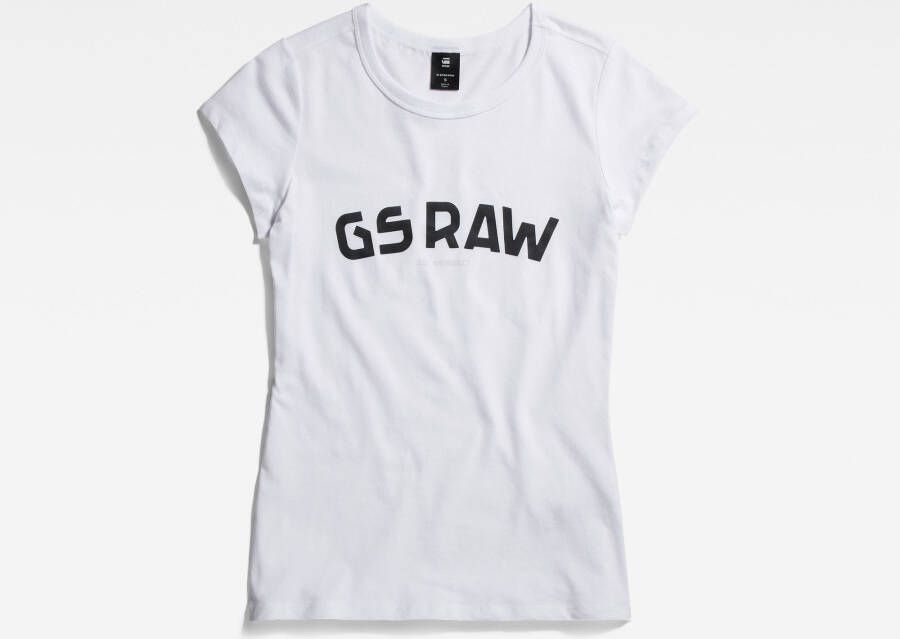 G-Star RAW Slim Chest Print Top Wit Dames