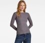 G-Star RAW Slim Rib Top Grijs Dames - Thumbnail 1