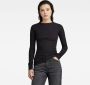 G-Star RAW Slim Rib Top Zwart Dames - Thumbnail 1