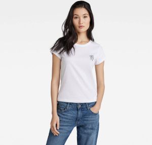 G-Star RAW Slim Small Graphic T-Shirt Wit Dames