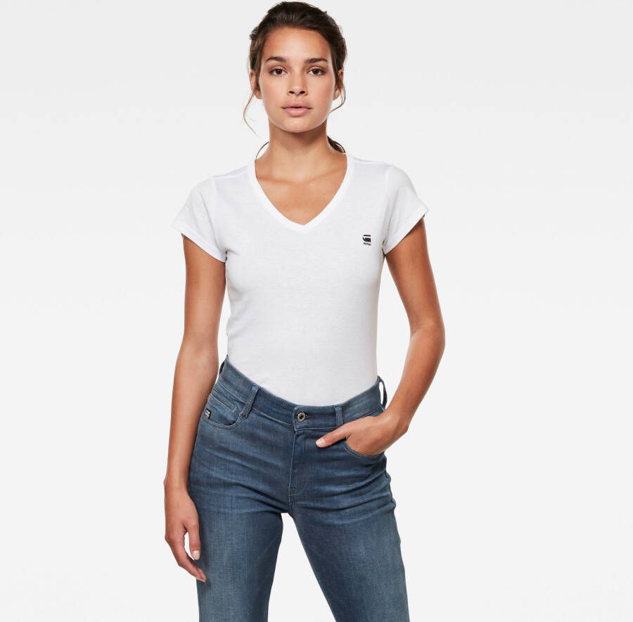 G-Star RAW Slim V-Hals Top Wit Dames
