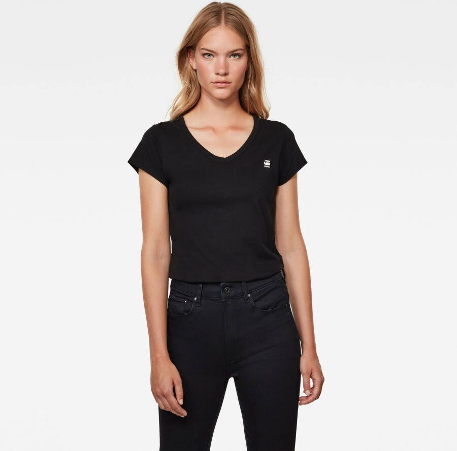 G-Star RAW Slim V-Hals Top Zwart Dames