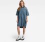 G-Star RAW Spijkerjurk Korte Mouw Midden blauw Dames - Thumbnail 1
