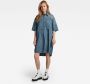 G-Star RAW Spijkerjurk Korte Mouw Midden blauw Dames - Thumbnail 2