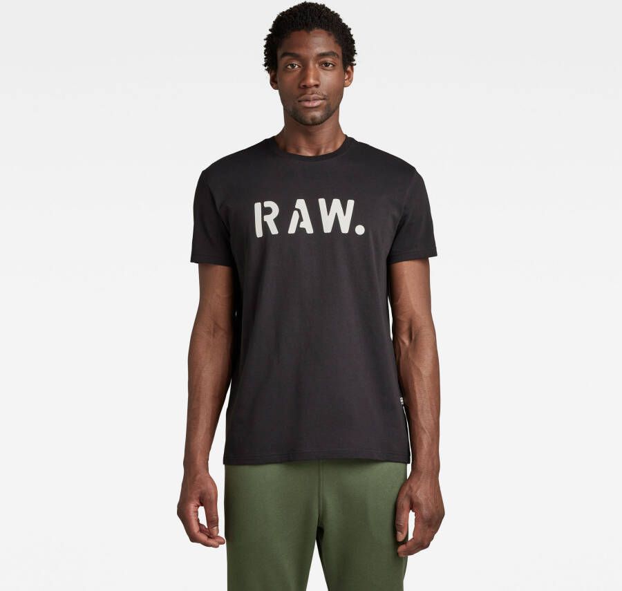 G-Star RAW Stencil RAW T-Shirt Zwart Heren