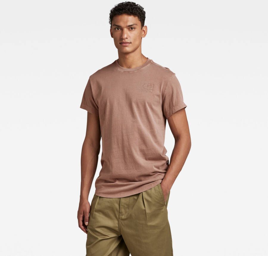 G-Star RAW T-Shirt Lash Badges Bruin Heren