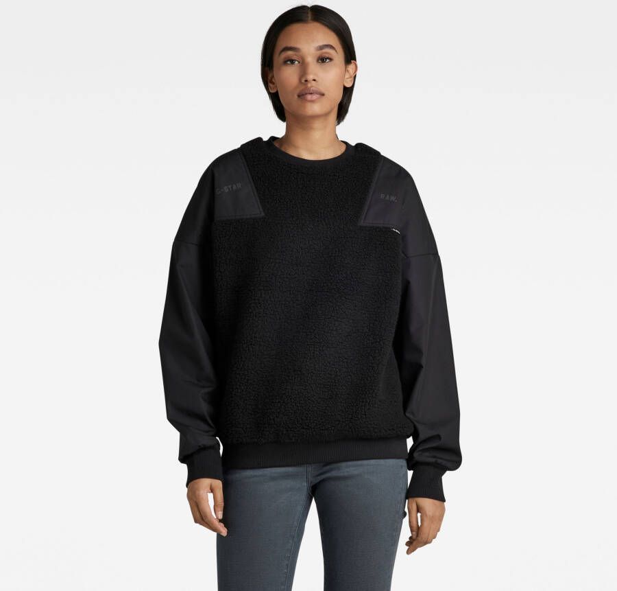 G-Star RAW Teddy Woven Mix Sweater Zwart Dames