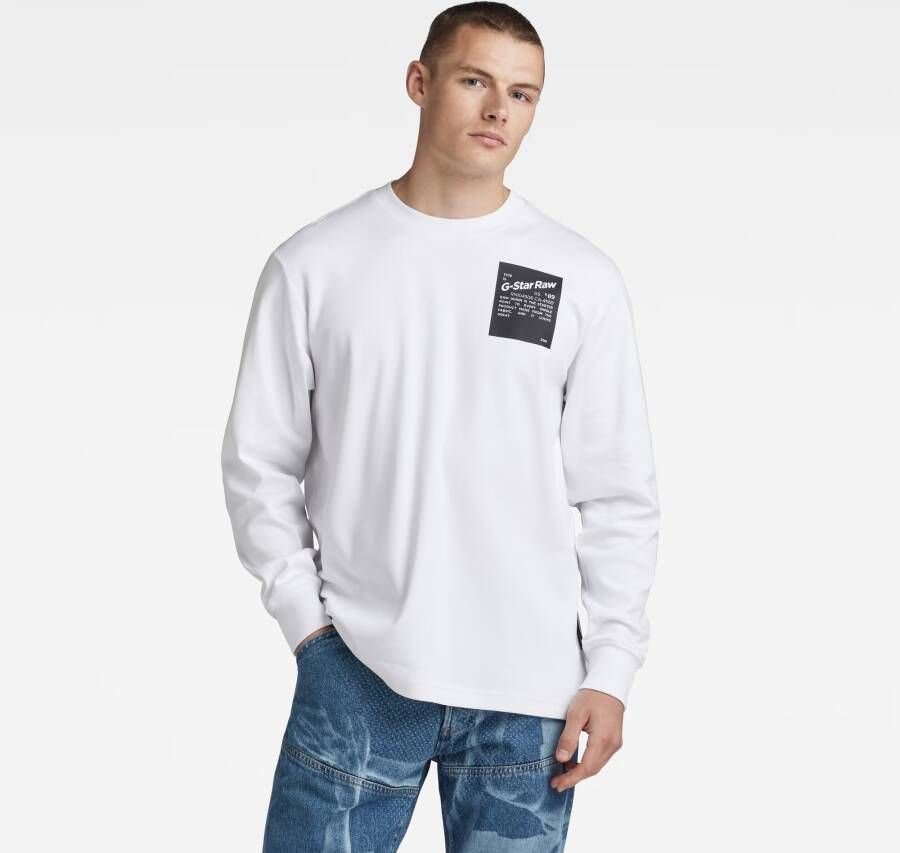 G-Star RAW Tile Back Graphic Loose T-Shirt Wit Heren