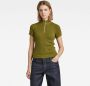 G-Star RAW Ultra Slim Cycling Top Korte Rits Groen Dames - Thumbnail 2