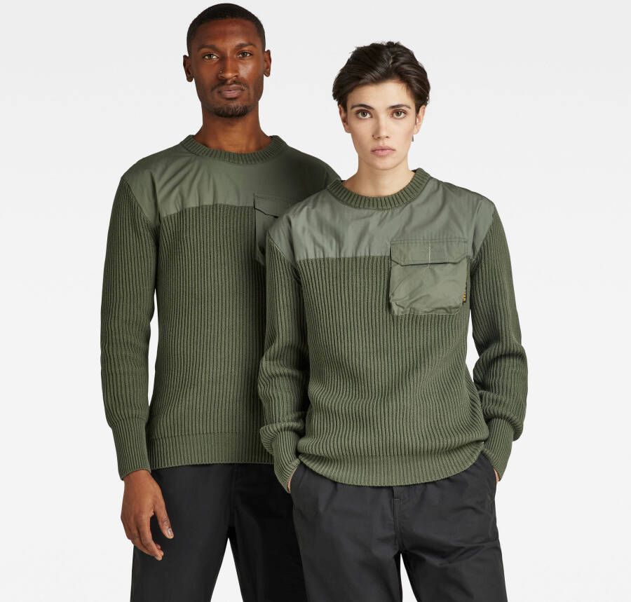 G Star RAW Unisex Gebreide Trui Army Groen Heren Kledingwinkel