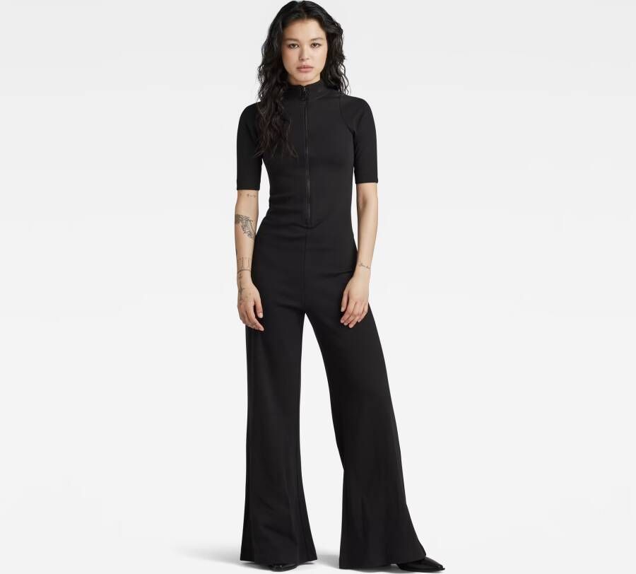 G-Star RAW Wide Leg Jumpsuit Zwart Dames