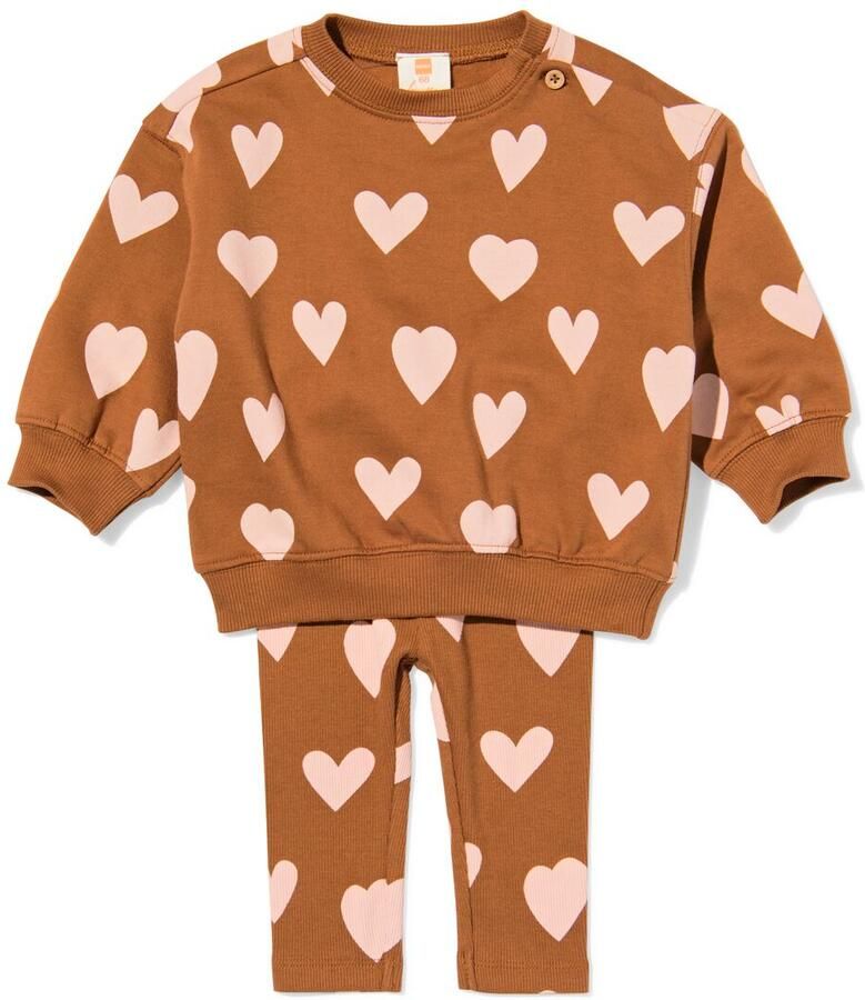 051 Baby Kledingset Hartjes Bruin (bruin) - Foto 2