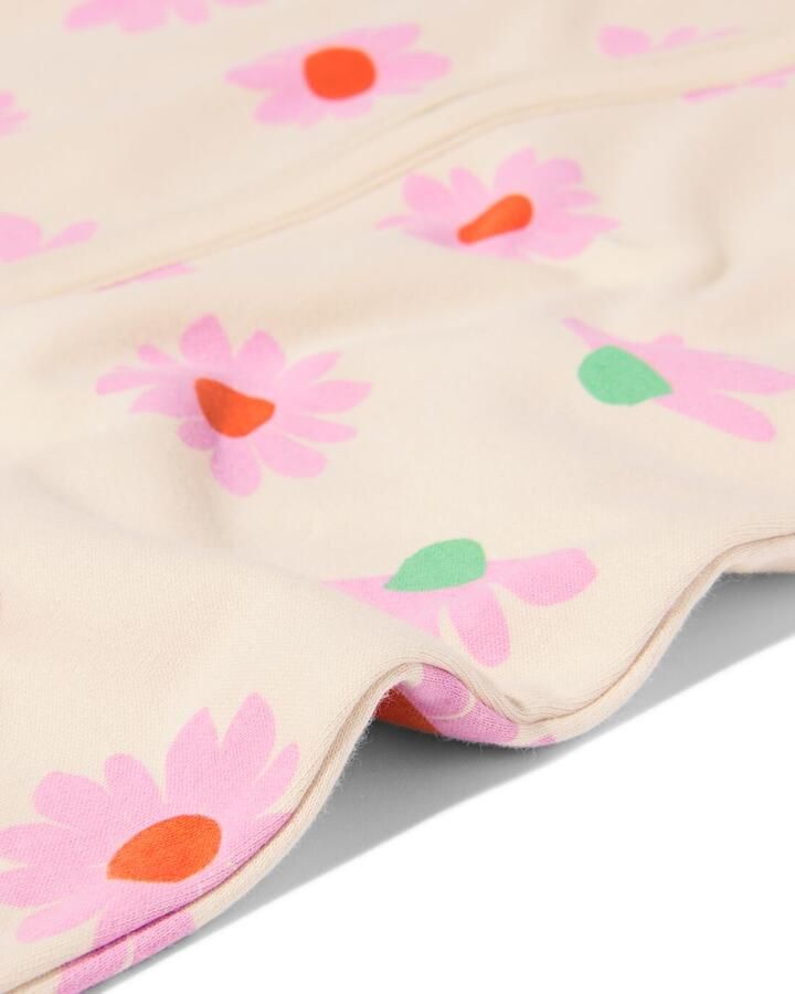 051 Baby Slaapzak Met Afneembare Mouwen Katoen 0.5tog Bloemen Roze (roze)