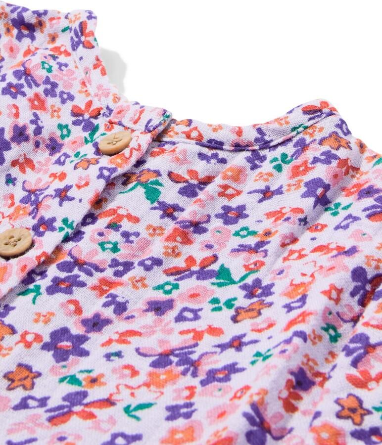 HEMA Babyjurk Mousseline Bloemen Paars (paars)