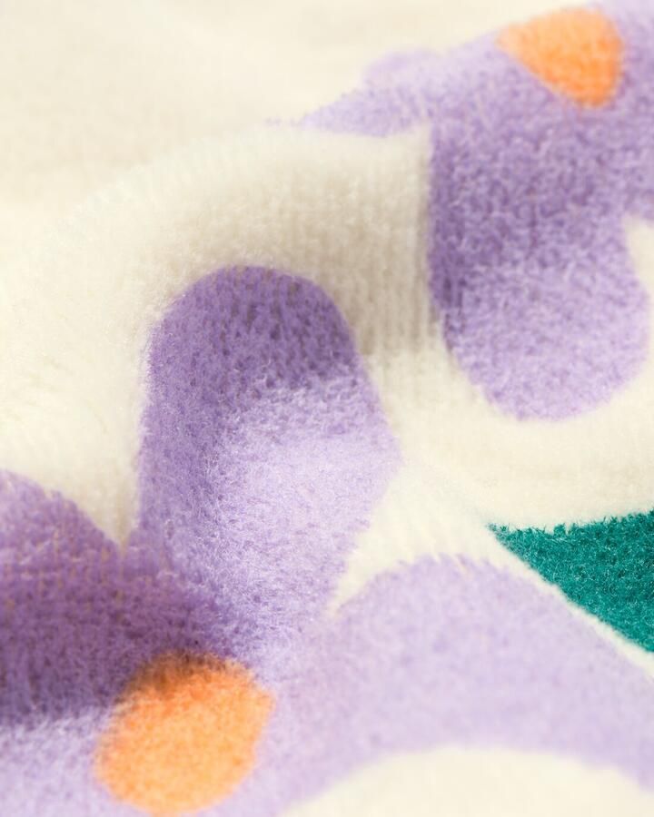 HEMA Babypyjama Velvet Bloemen Gebroken Wit (gebroken wit)