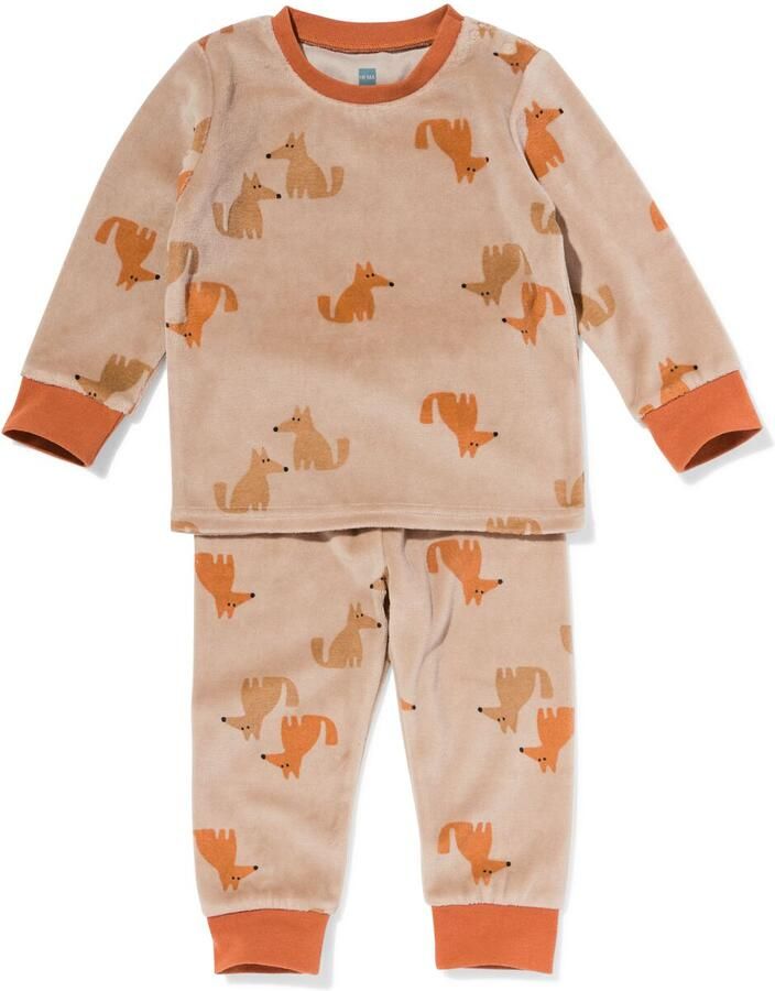 HEMA Babypyjama Velvet Honden Bruin (bruin) - Foto 2