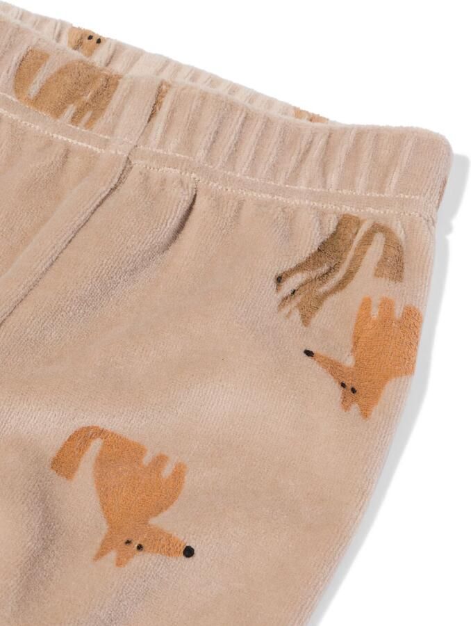 HEMA Babypyjama Velvet Honden Bruin (bruin)