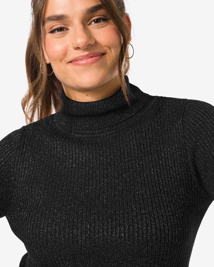 HEMA Dames Coltrui Nova Met Ribbels En Glitters Zwart (zwart)