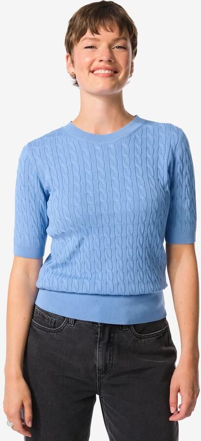 HEMA Dames Kabeltrui Fally Blauw (blauw) - Foto 2