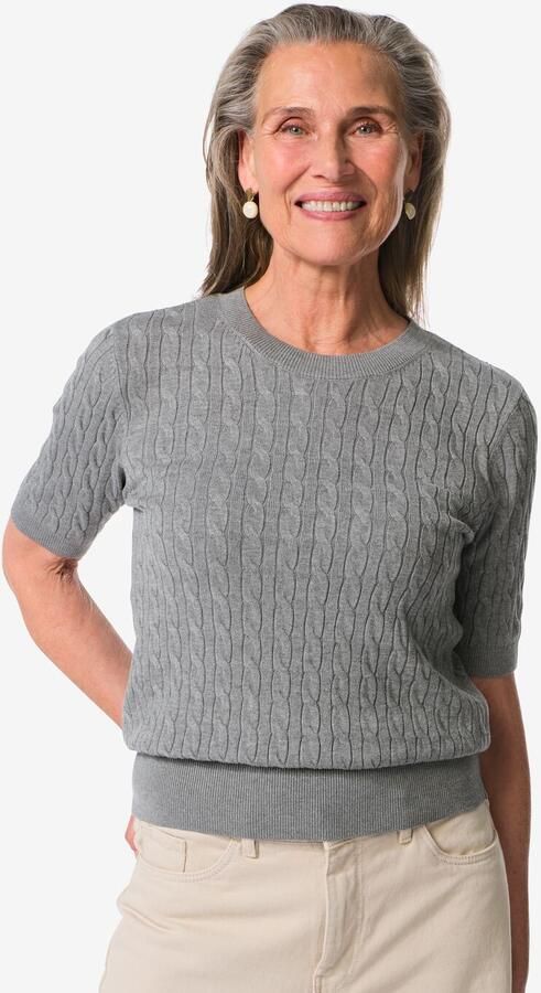 HEMA Dames Kabeltrui Fally Middengrijs (middengrijs) - Foto 2