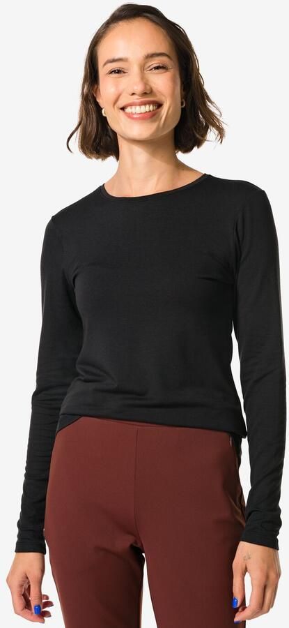 HEMA Dames Themo T-shirt Ronde Hals Zwart (zwart) - Foto 2