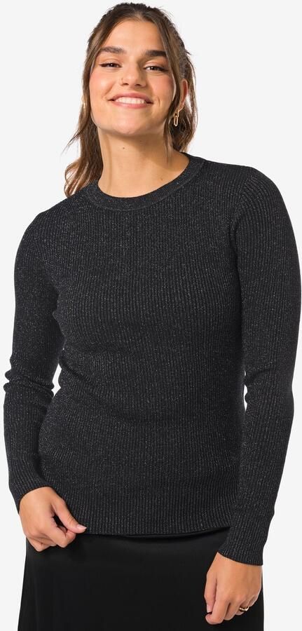 HEMA Damestrui Louisa Met Ribbels En Glitters Zwart (zwart) - Foto 2