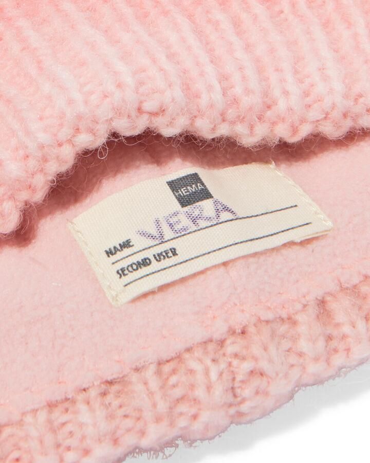 HEMA Kinder Beanie Pompon Roze (roze)