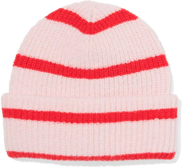 HEMA Kinder Beanie Strepen Roze (roze)