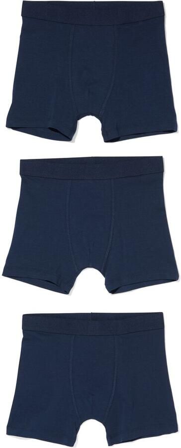 HEMA Kinder Boxers Basic Stretch Katoen 3 Stuks Blauw (blauw) - Foto 2