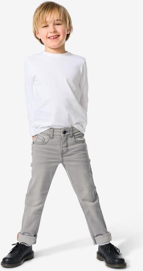 HEMA Kinder Broek Jogdenim Skinny Fit Grijs (grijs)