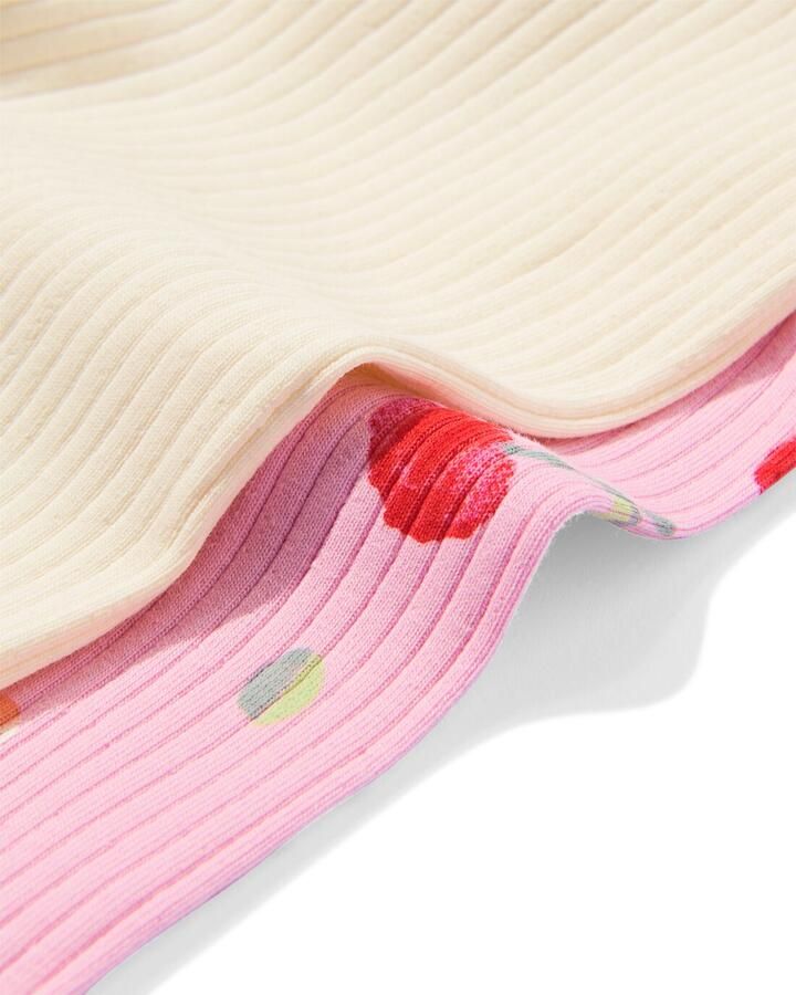 HEMA Kinder Korte Leggings Rib Kersen 2 Stuks Roze (roze) - Foto 1