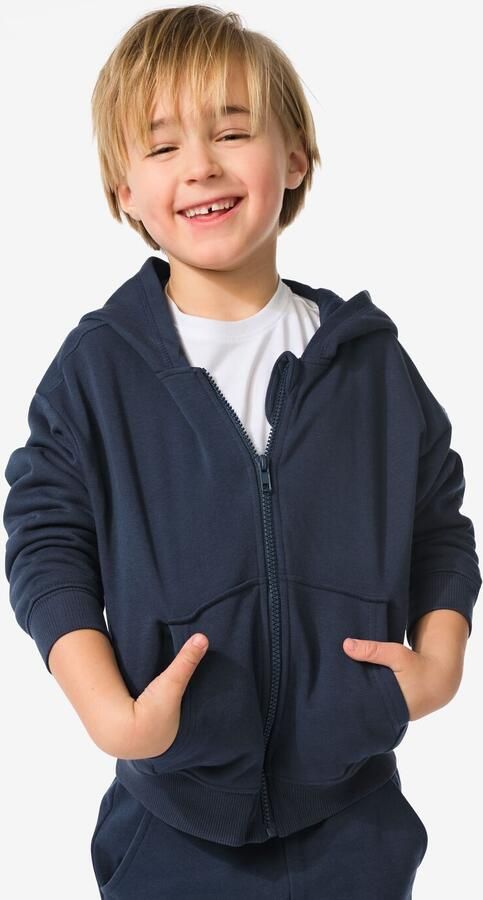 HEMA Kinder Sweatvest Donkerblauw (donkerblauw) - Foto 2