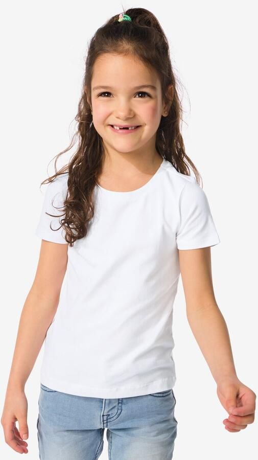 HEMA Kinder T-shirts Biologisch Katoen 2 Stuks Wit (wit)
