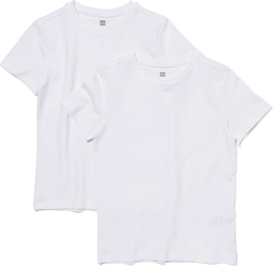 HEMA Kinder T-shirts Biologisch Katoen 2 Stuks Wit (wit) - Foto 2