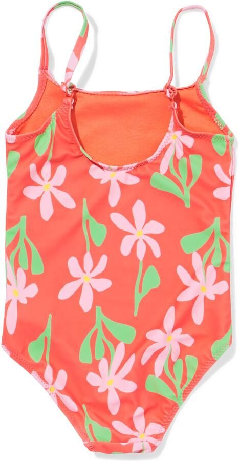 051 Kinderbadpak Bloemen Koraal (koraal)