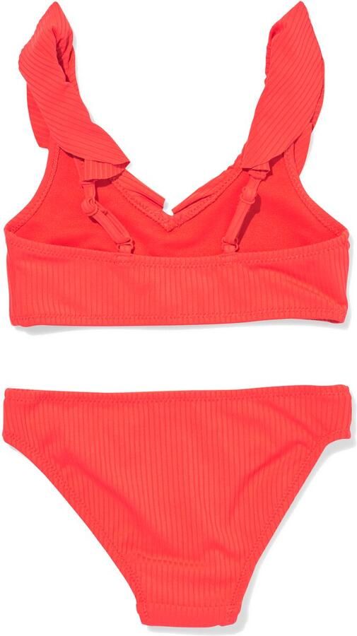 HEMA Kinderbikini Rib Koraal (koraal)