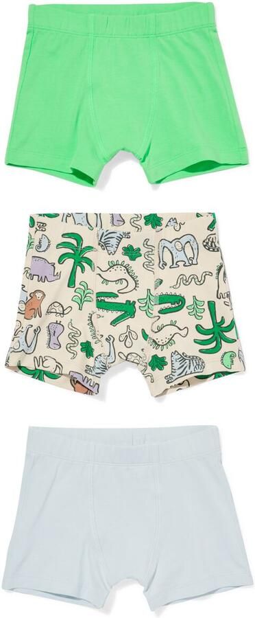HEMA Kinderboxers Jungle 3 Stuks Lichtblauw (lichtblauw) - Foto 2