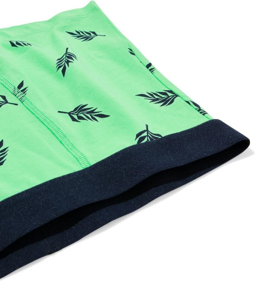HEMA Kinderboxers Stretch Katoen Bladeren 3 Stuks Blauw (blauw)