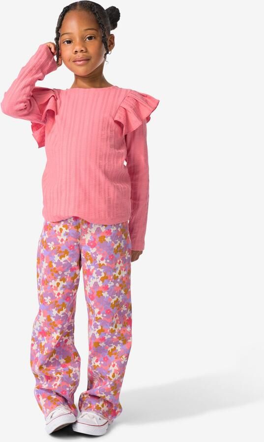 HEMA Kinderbroek Bloemen Ecru (ecru) - Foto 2