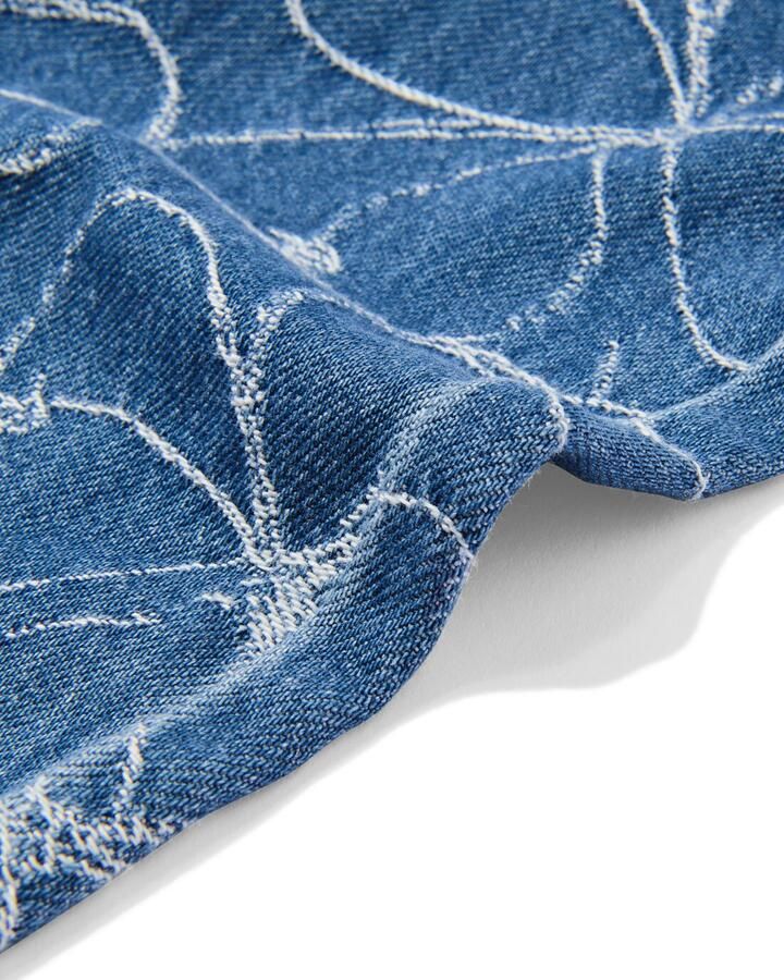 051 Kinderbroek Bloemen Middenblauw (middenblauw)