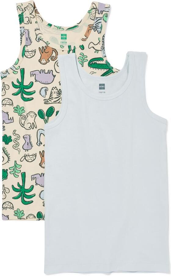 HEMA Kinderhemden Jungle 2 Stuks Lichtblauw (lichtblauw) - Foto 2