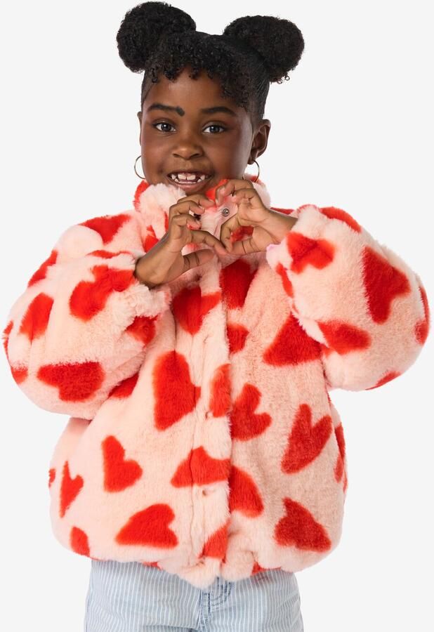 HEMA Kinderjas Teddy Hartjes Roze (roze) - Foto 2