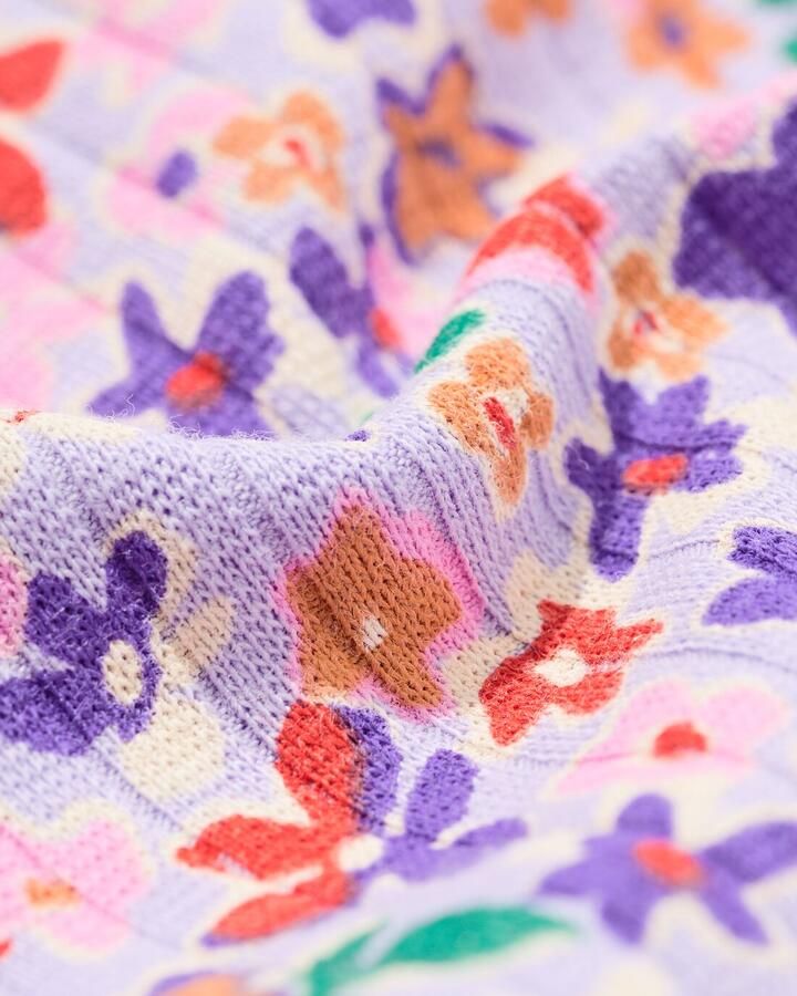 HEMA Kinderjurk Rib Bloemen Lavendel (lavendel)