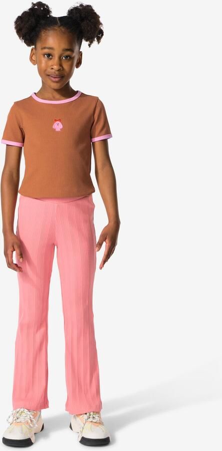 HEMA Kinderlegging Flared Fit Rib Roze (roze)