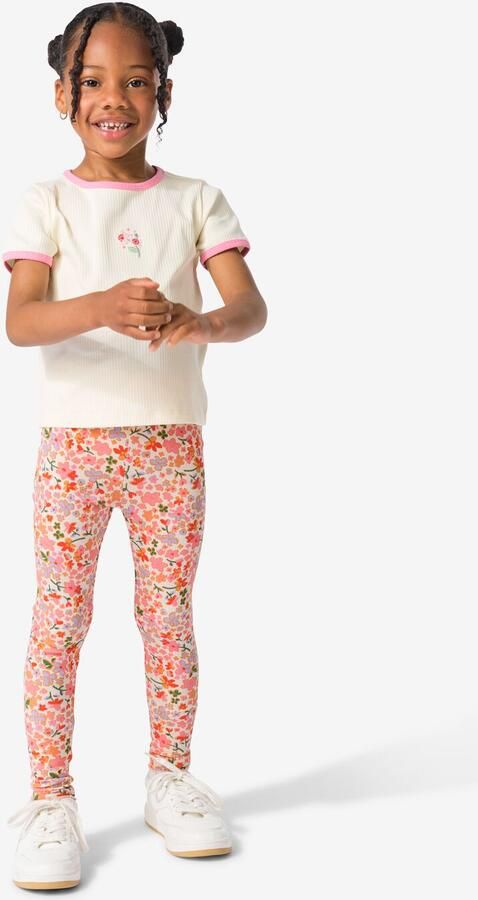 051 Kinderleggings Rib Bloemen 2 Stuks Lavendel (lavendel) - Foto 2